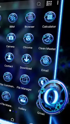 Dark Blue Fractal Theme Launcher android App screenshot 3