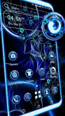 Dark Blue Fractal Theme Launcher android App screenshot 4